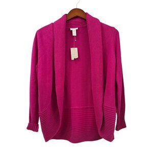 Chico's Roxanne Magenta Pink Cocoon Sweater Womens 0 Small Rabbit Blend Cardigan